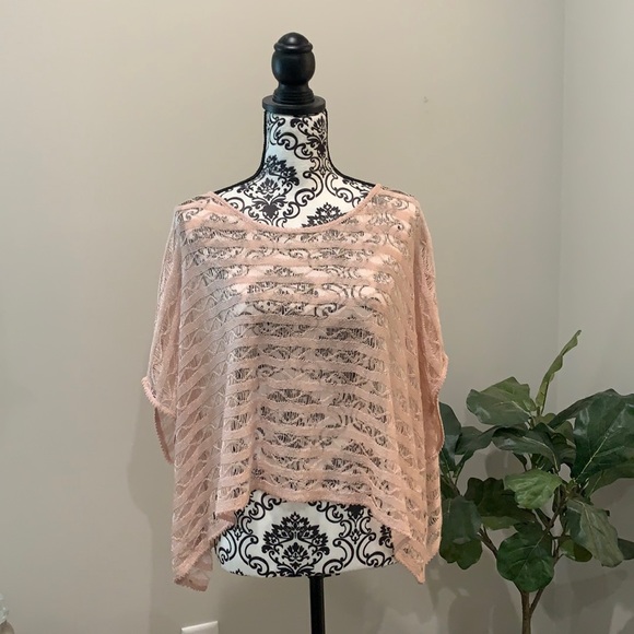 Betsey Johnson Tops - Vintage Betsey Johnson | Blush Crochet draped Top